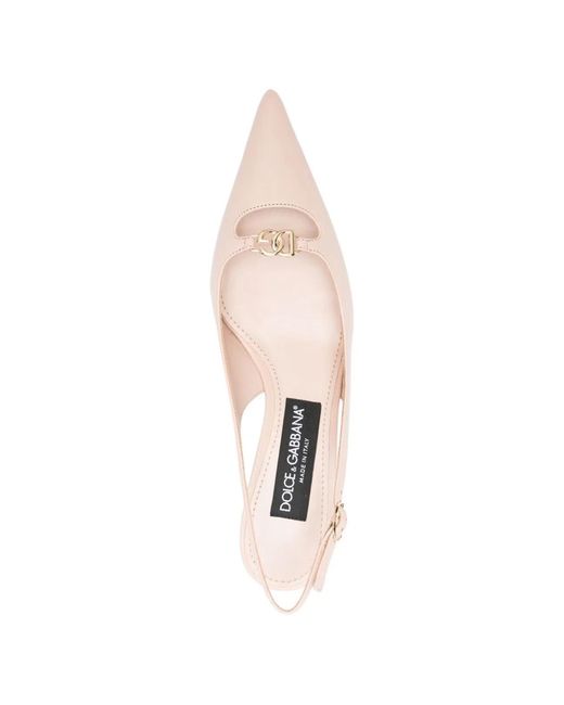 Dolce & Gabbana Pink Dolce & Gabbana Leather Pumps With Logo
