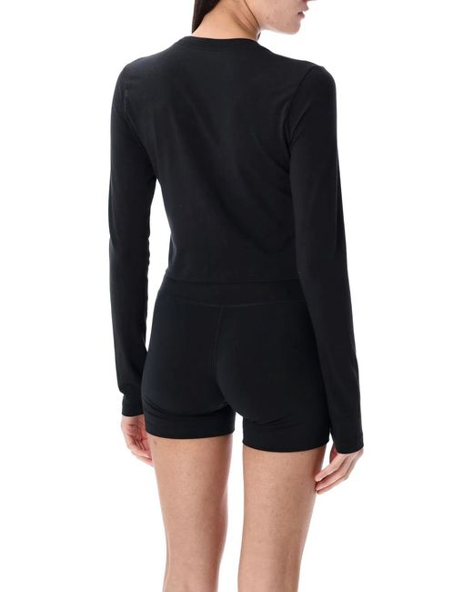 Nike Black Long-Sleeve Cropped Top