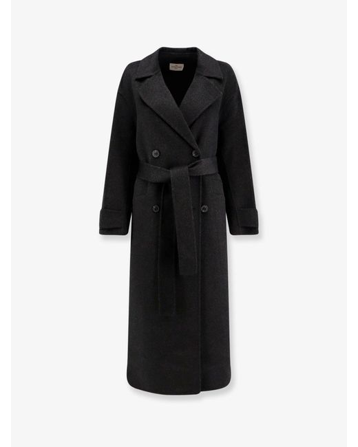 The Dynamis Studio Black Savile Double-Breasted Wool Coat