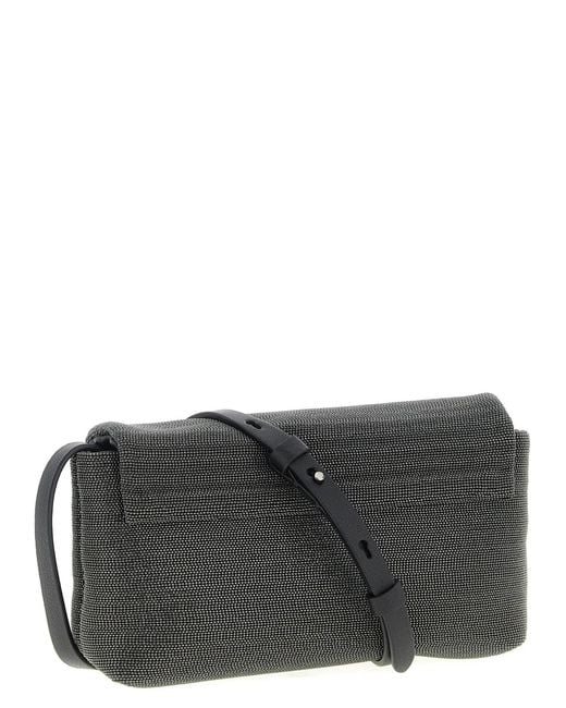 Brunello Cucinelli Gray 'Precious' Clutch