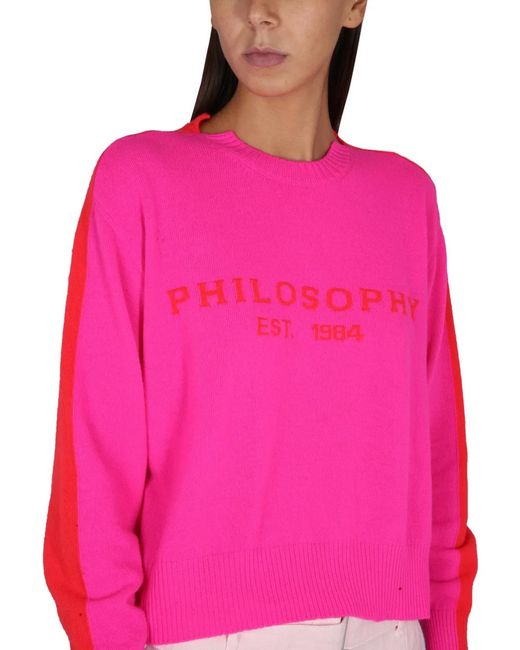 Philosophy Di Lorenzo Serafini Pink Jersey With Logo Embroidery