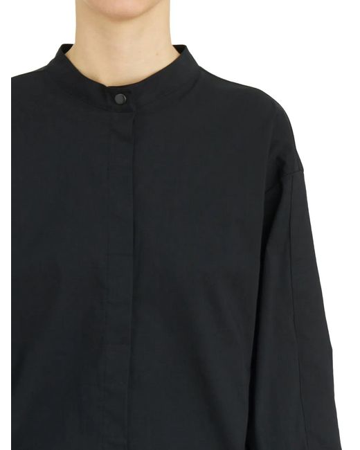 Thom Krom Black High Neck Cotton Shirt