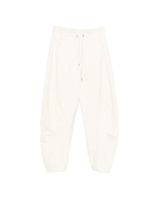 High White Skittle Drawstring Trousers