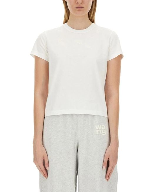 T By Alexander Wang White Alexanderwang.T "Essential Shrunk" T-Shirt