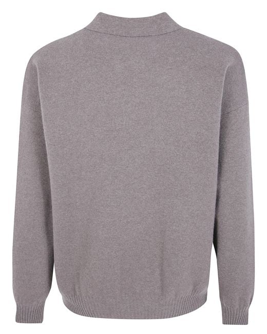 Nuur Gray Long Sleeves Comfroty Fit Pocket Zip Polo Shirt for men