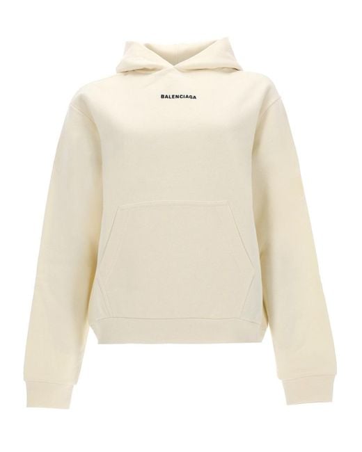 Balenciaga White Felpa Con Logo