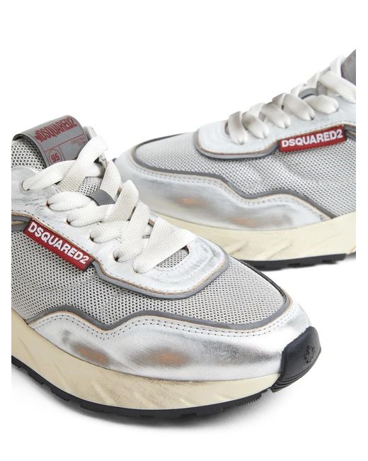 DSquared² White Sprinters Polyester Sneakers