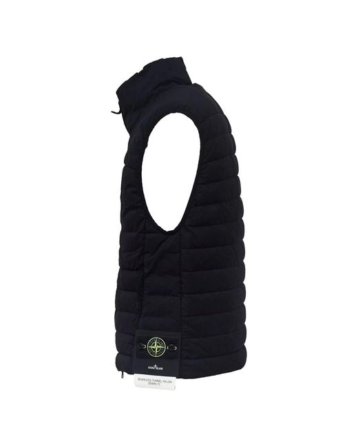 Stone Island Black Quilted Badge Logo Vest for men
