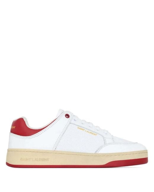 Saint Laurent White Sl/61 Cotton Sneakers