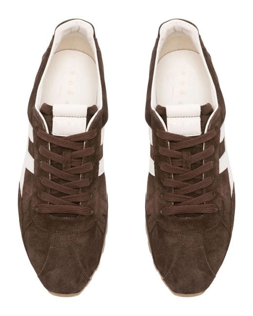 Hogan Brown Multicolour Calfskin Sneaker for men