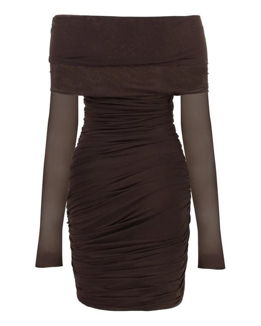 Philosophy Di Lorenzo Serafini Brown Draped Dress