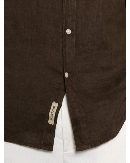 Woolrich Brown Linen Shirt for men