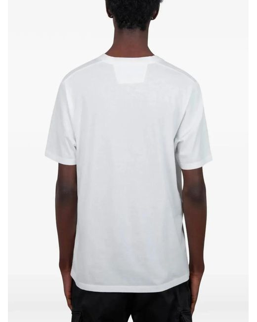 C P Company White C.P.Company Short-Sleeve T-Shirt With Logo Detailing for men