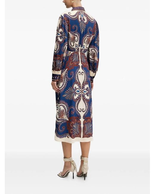 Farm Rio Blue Shirt Dress With Print