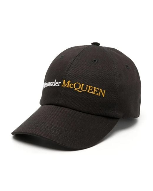 McQueen Black Baseball Hat With Logo for men