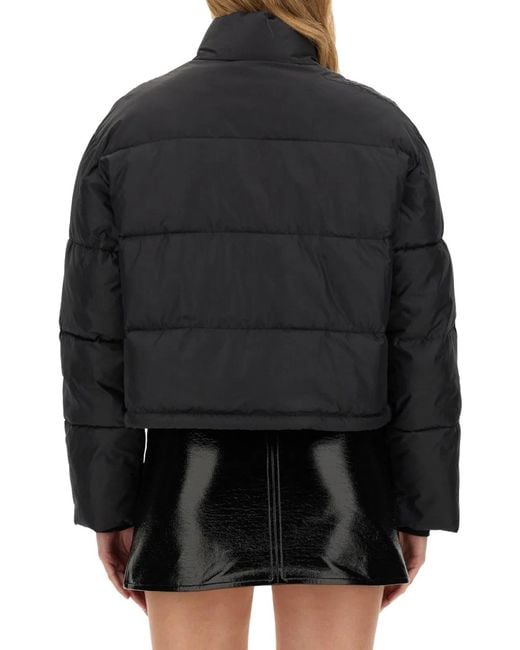 Courreges Black Down Jacket With Logo