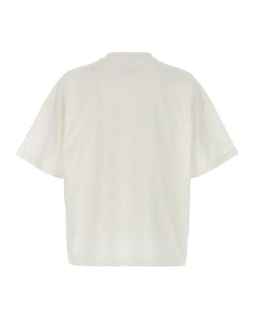 Jil Sander White Logo Print T-Shirt for men