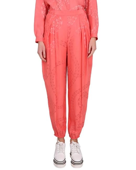 Stella McCartney Red Silk Blend Pants