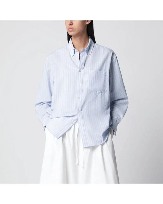 DUNST Blue Striped Cotton-Blend Shirt