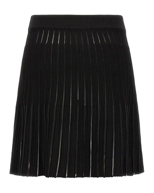 Balmain Black Pleated Skirt