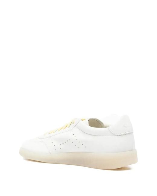 Santoni White "Oly" Sneakers