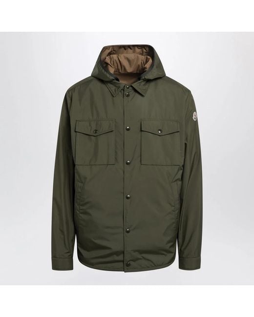 Moncler Green Chirano Shirt Jacket Military for men