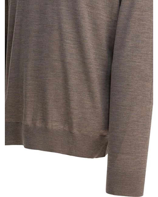 Vince Brown Wool And Cashmere Polo Shirt for men