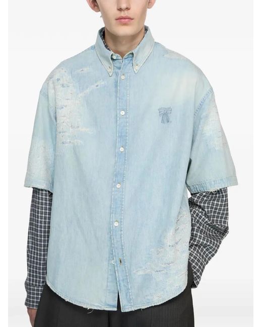 Acne Blue Mini Shirt For for men