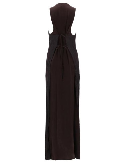 Alysi Black Silk Modal Polyamide Dress