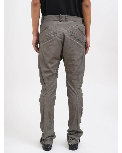 Masnada Gray Slim Stretch Cotton Pants for men