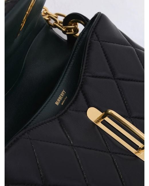 Burberry Gray Leather Rocking Horse Shoulder Bag