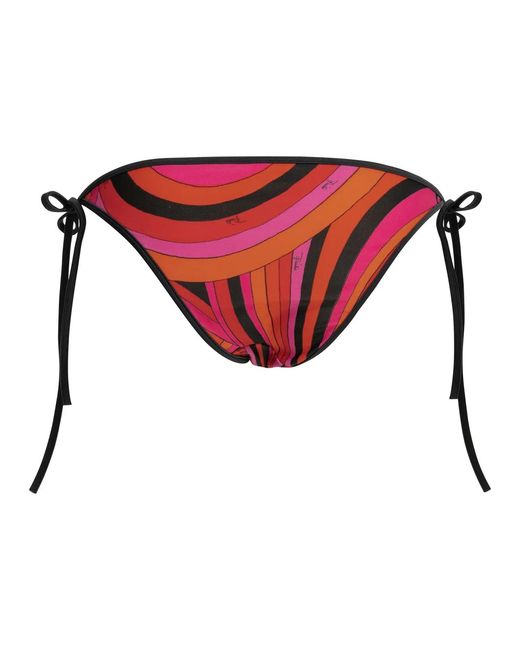 Emilio Pucci Red Marmo Polyamide Elastane Bikini Briefs