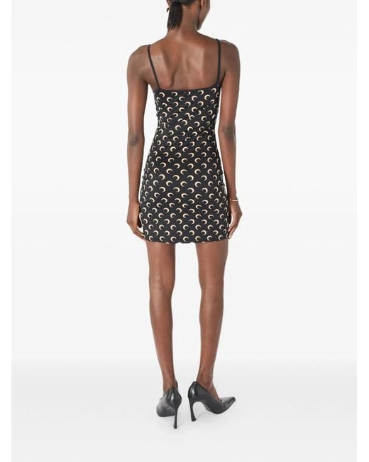 MARINE SERRE Black Mini Dress Moon