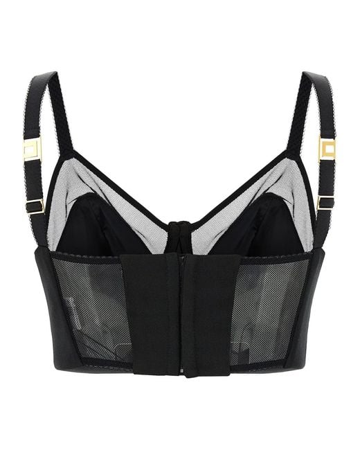 Elisabetta Franchi Black Cool Wool And Tulle Top