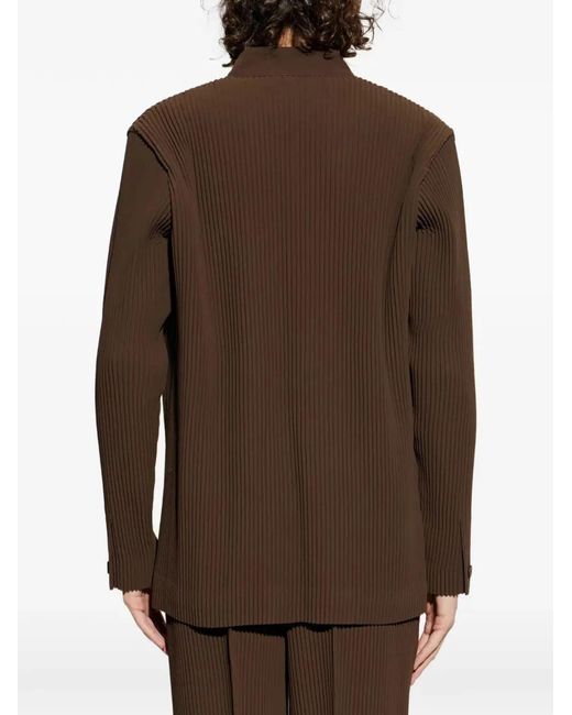 HOMME PLISSÉ Brown Homme Plisse Homme Plisse Issey Miyake Button Plissé Jacket for men