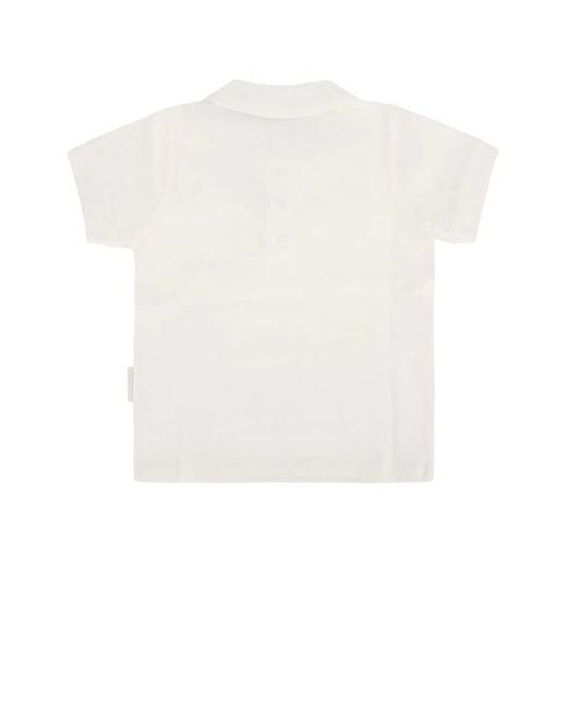 Moncler White Kids Piqué Polo Shirt