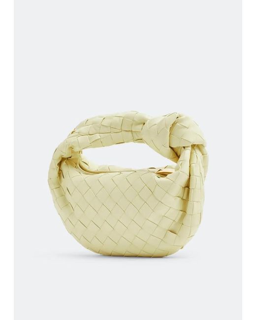 Bottega Veneta White Mini Jodie Intrecciato Leather Bag