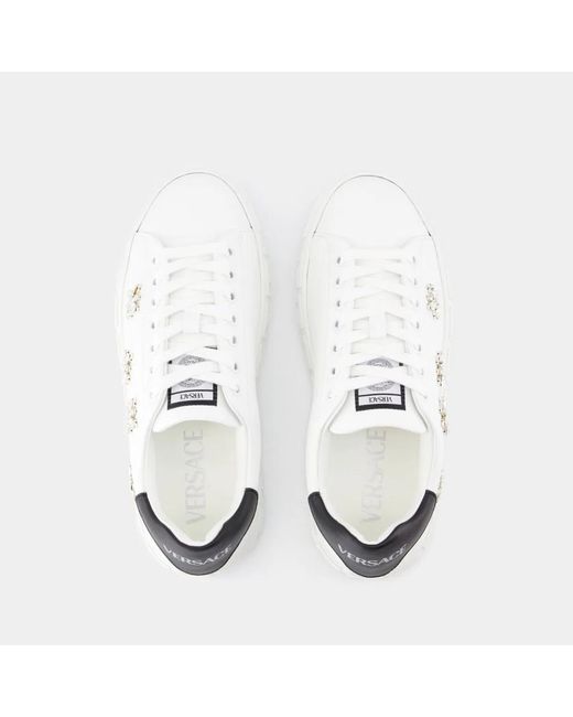 Versace White La Greca Sneakers