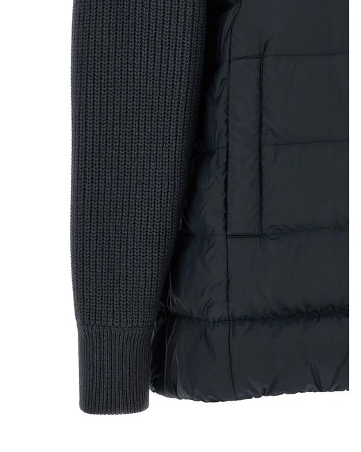 Brunello Cucinelli Black 'Shiny Zipper Pull' Down Jacket