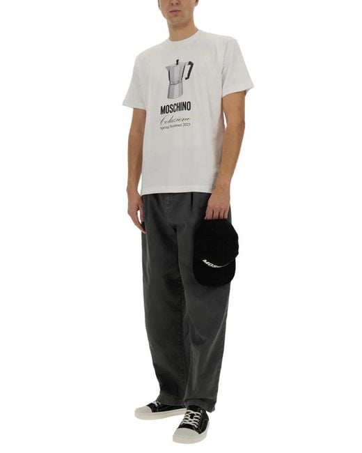 Moschino White "Breakfast" T-Shirt for men