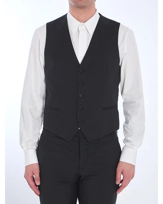 Tagliatore Blue Wool Vest for men