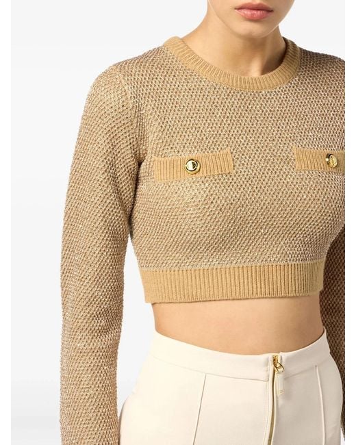 Elisabetta Franchi Natural Sweater With Sequins