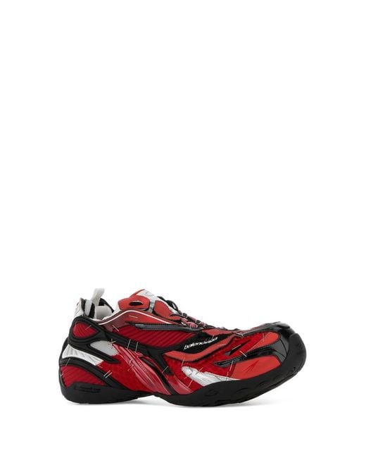 Balenciaga Red Two-Tone Fabric Soleless Sneakers for men