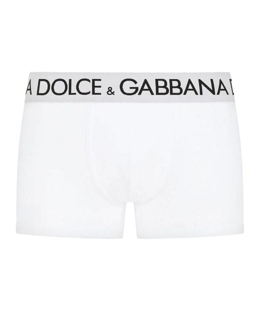 Dolce & Gabbana White Dolce & Gabbana Regular Fit Boxer Shorts for men