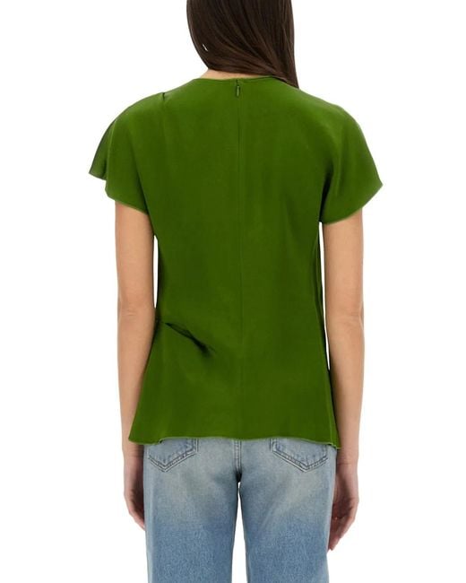 Victoria Beckham Green Tops With Folds
