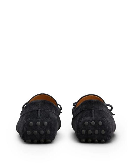 Tod's Black Suede Gommino Boat Shoes for men
