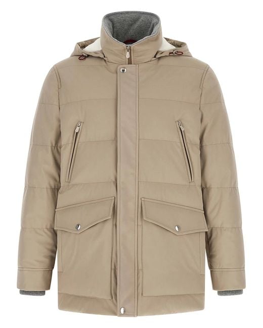Brunello Cucinelli Natural Quilted Parka for men