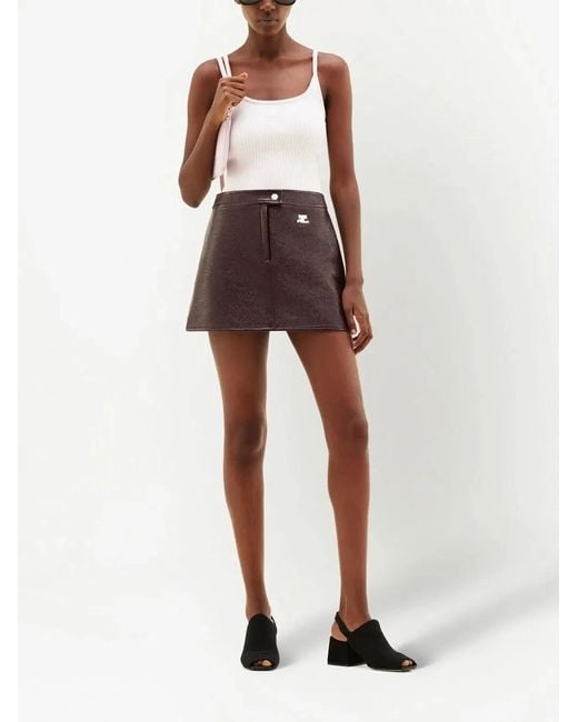 Courreges Red Courregès Re-Edition Vinyl Mini Skirt