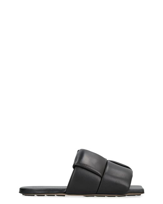 Bottega Veneta Black Patch Leather Mules