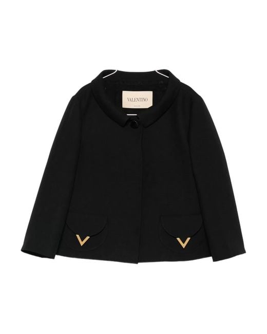 Valentino Black Vlogo Signature Wool And Silk Jacket